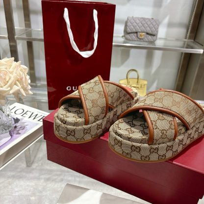 Gucci Women's New GG Cross-over Platform Sandals - Image 7