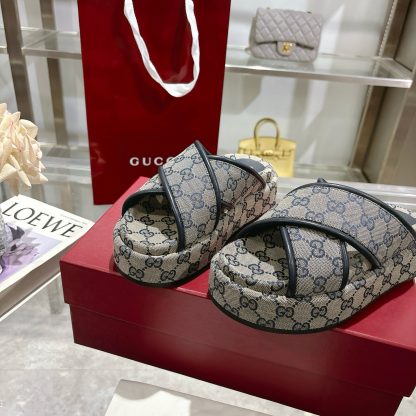 Gucci Women's New GG Cross-over Platform Sandals - Image 7