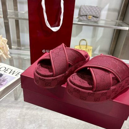 Gucci Women's New GG Cross-over Platform Sandals - Image 7