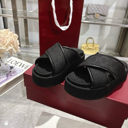 Gucci Women's New GG Cross-over Platform Sandals - Image 7