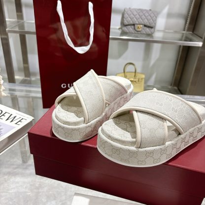Gucci Women's New GG Cross-over Platform Sandals - Image 6