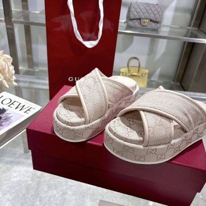 Gucci Women's New GG Cross-over Platform Sandals - Image 7