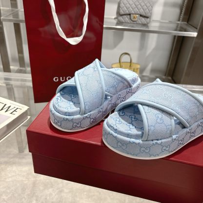 Gucci Women's New GG Cross-over Platform Sandals - Image 7
