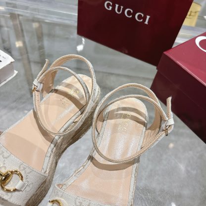 Gucci Women's Horsebit Flat Mid-Heel Platform Sandals - Image 7
