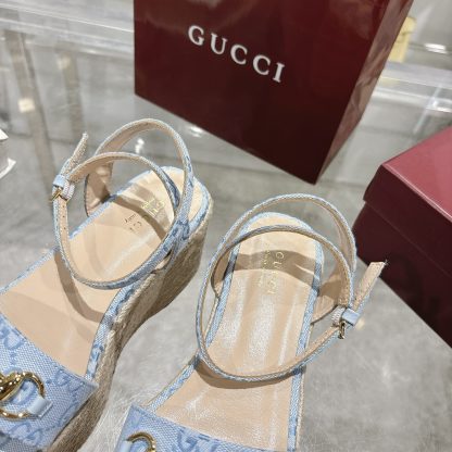 Gucci Women's Horsebit Flat Mid-Heel Platform Sandals - Image 7