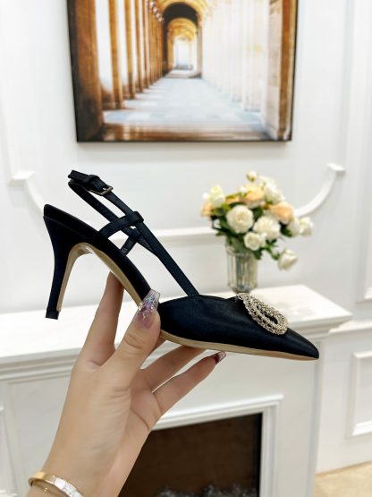 VALENTINO Rhinestone Decorative Buckle Exquisite High-End High Heels - Image 7