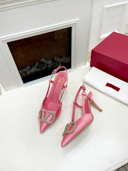VALENTINO Rhinestone Buckle Elegant High Heels - Image 7