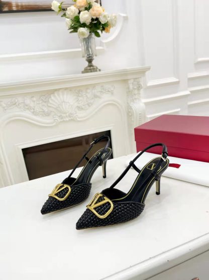 VALENTINO new black women's open-back high-heeled sandals - Image 6