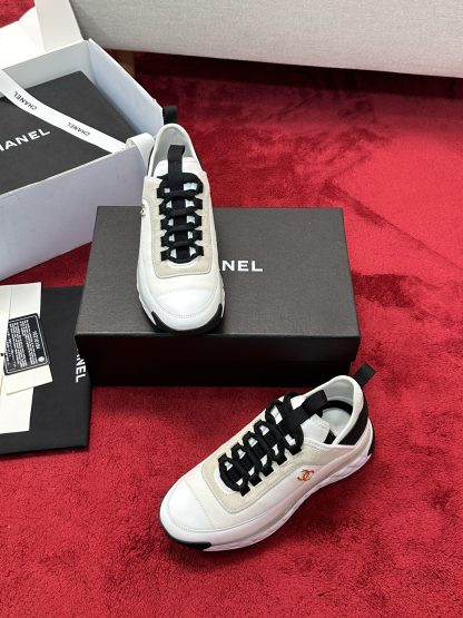 Chanel beige mix and match classic casual sneakers for men and women - Image 6