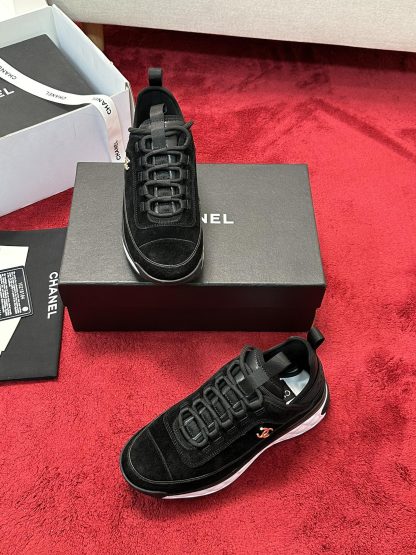 Chanel black mix and match classic casual sneakers for men and women - Image 7