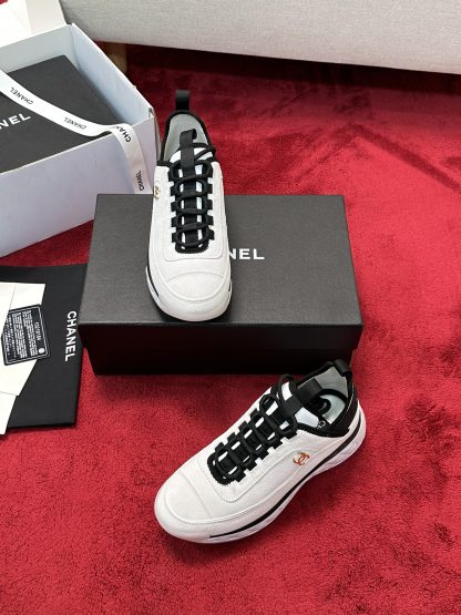Chanel white men's and women's couple's mixed craft embroidery style versatile casual sports shoes - Image 7
