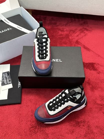 Chanel red and blue men's and women's couple's mixed craft embroidery style versatile casual sports shoes - Image 7