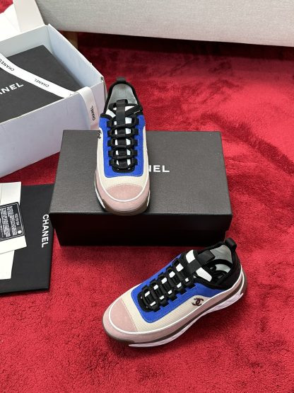 Chanel blue and black men and women couples mix and match craft embroidery style versatile casual sports shoes - Image 7