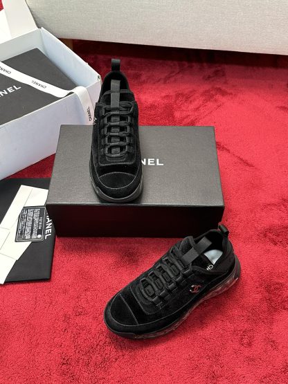 Chanel black mixed-match craft embroidery style versatile casual sports shoes for men and women - Image 7