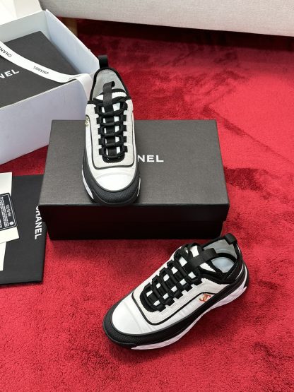 Chanel men's and women's couple's versatile fashion black and white mix and match casual sports shoes - Image 6