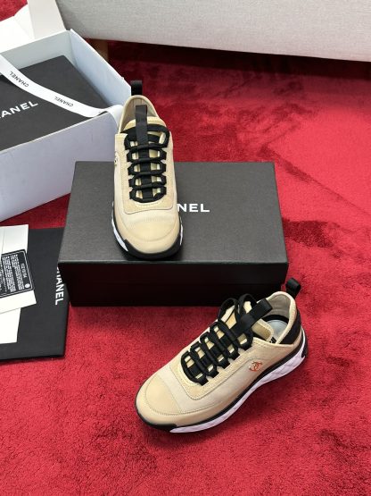 Chanel men's and women's couple's versatile fashionable apricot color mix and match casual sports shoes - Image 6