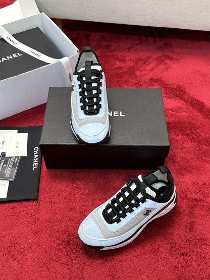 Chanel men's and women's couple's versatile fashion blue-gray mix and match casual sports shoes - Image 7