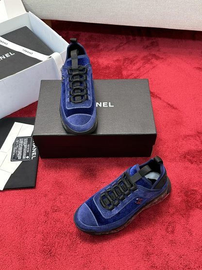 Chanel men's and women's couple's versatile fashionable dark blue mix and match casual sports shoes - Image 7