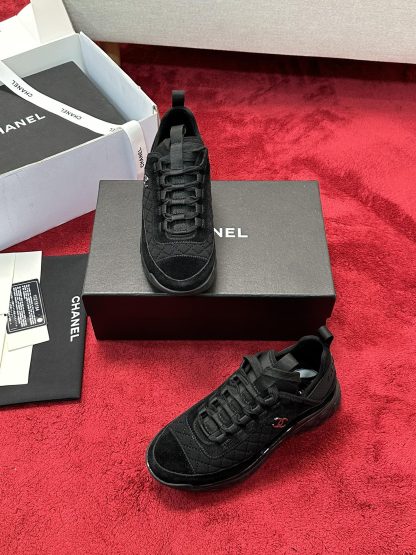 Chanel classic pure black all-match casual sneakers for men and women - Image 7