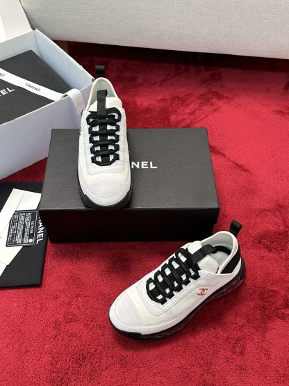 Chanel men's and women's couple's white and black mix and match classic fashion casual sports shoes - Image 7