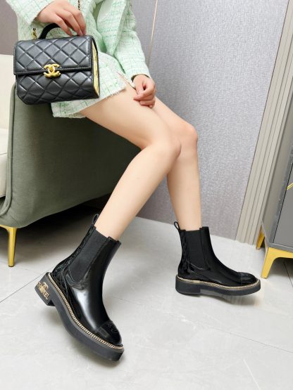 Chanel autumn and winter heavy black fashionable simple Chelsea boots - Image 7