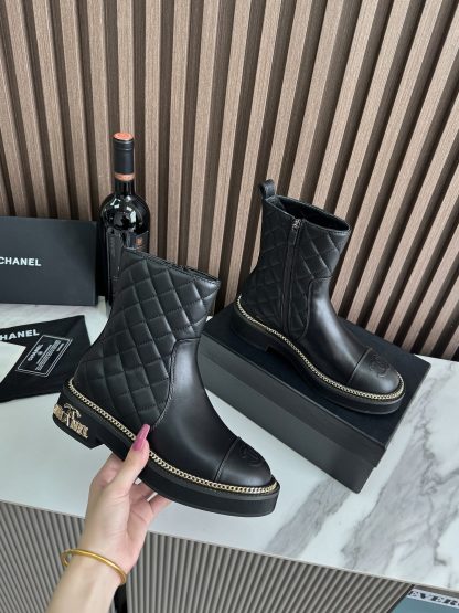 Chanel autumn and winter new black fashionable simple boots - Image 6