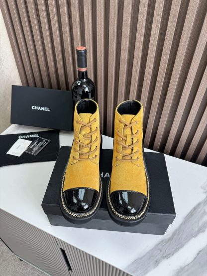 Chanel autumn and winter hit big yellow fashionable simple boots - Image 7