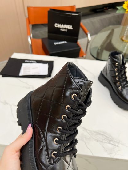 Chanel autumn and winter new black electric show diamond style boots thick sole 6cm - Image 6