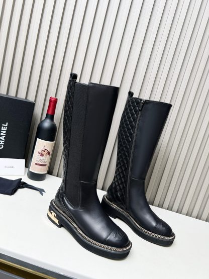 Chanel autumn and winter heavy-duty popular simple black fashionable Chelsea boots - Image 7