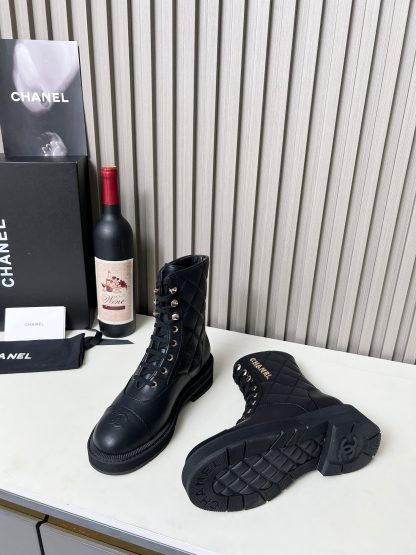 Chanel autumn and winter new electric show diamond style black boots - Image 7