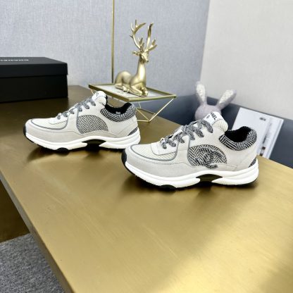 Chanel Classic Fashion Grey Black Casual Sneakers - Image 7