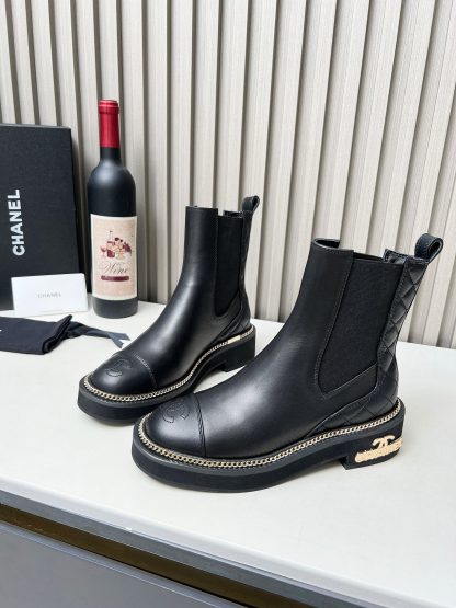 Chanel autumn and winter heavy-duty popular black exquisite Chelsea boots - Image 7
