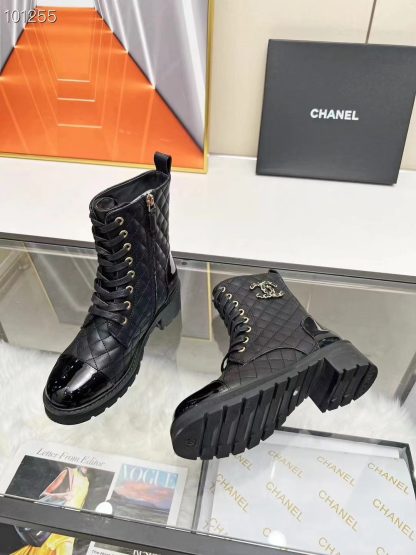 Chanel autumn and winter black leather Martin boots - Image 5