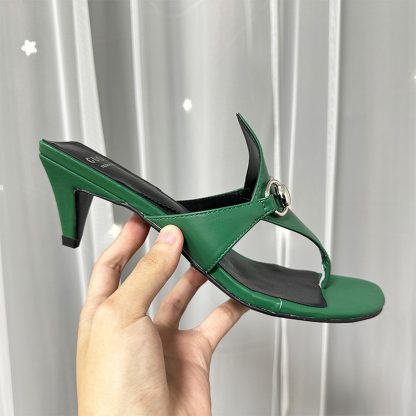 Gucci Spring and Summer Square Toe Flip Flops Classic Buckle Series - Image 7