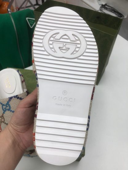 Gucci Multicolor Linen Women's Platform Slippers - Image 6