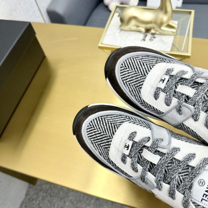 Chanel Classic Fashion Black and Grey Casual Sneakers - Image 7