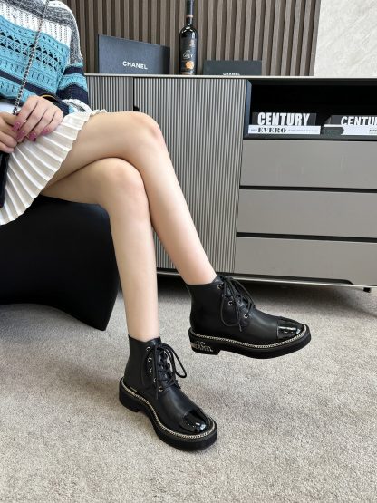Chanel black autumn and winter new fashionable simple boots - Image 7