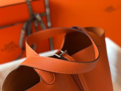 Hermès Sunset Orange Cowhide Basket Bag - Image 7