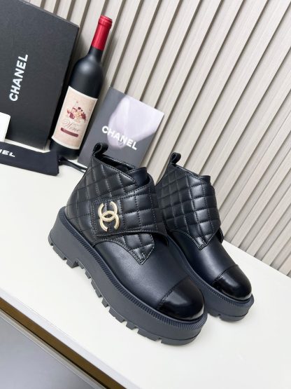 Chanel autumn and winter new black electric show diamond style leather boots - Image 7