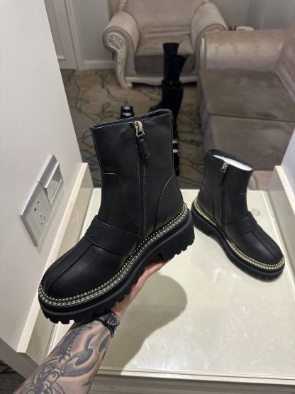 Chanel black autumn and winter high-end classic luxury leather ankle boots - Image 7