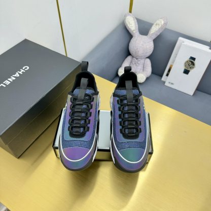 Chanel classic purple and blue mix and match fashion casual dad shoes for men and women - Image 7