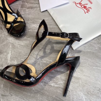 ChristianLouboutin patent leather glossy sandals high heels - Image 7