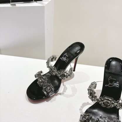 Christian Louboutin JUST QUEEN crystal high-heeled slippers - Image 6