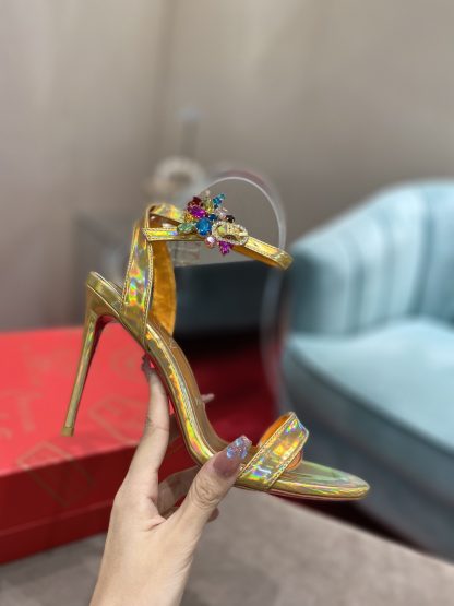 ChristianLouboutin Colorful Crystal Elegant High Heels - Image 6