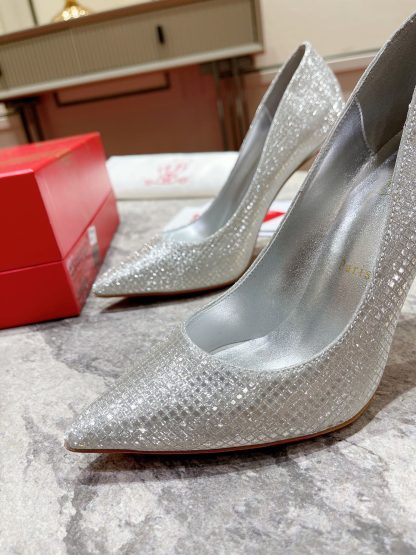 Christian Louboutin Elegant Shimmer Stiletto Heels - Image 7