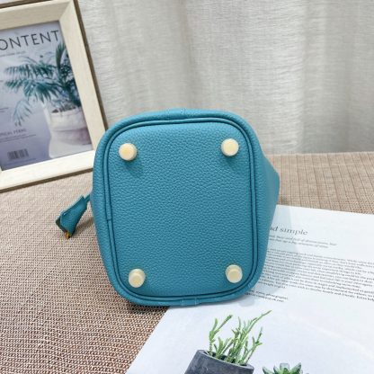 Hermès blue mini 14cm vegetable basket Soft and versatile calfskin Basic daily style - Image 7