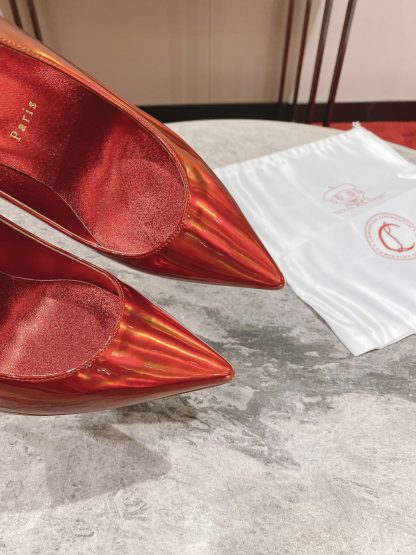 ChristianLouboutin mirror red temperament high heels - Image 7