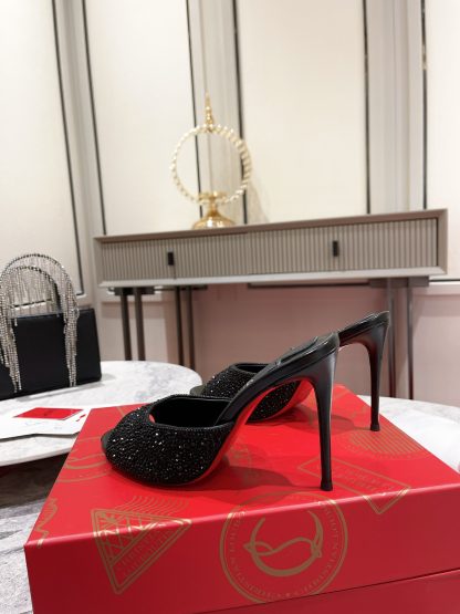 ChristianLouboutin cute retro fish mouth diamond high heel sandals - Image 7