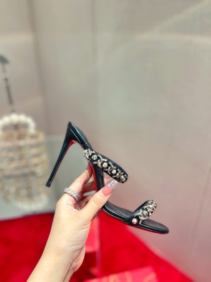 Christian Louboutin Chain Studded High Heels Sandals - Image 7