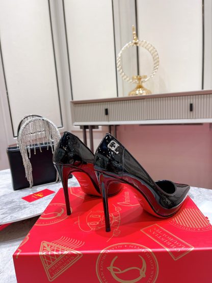ChristianLouboutin patent leather CL buckle exquisite high heels - Image 6